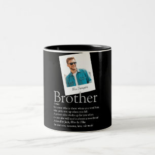Moderne Spaß Bruder Definition Foto Zweifarbige Tasse