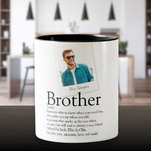 Moderne Spaß Bruder Definition Foto Zweifarbige Tasse