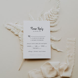 Moderne Speisekarte für Hochzeiten - UAWG RSVP Karte