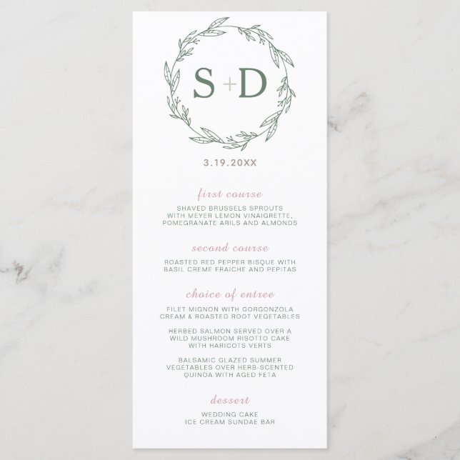 Moderne Speisekarte für Wraath Wedding Menükarte (Vorderseite)