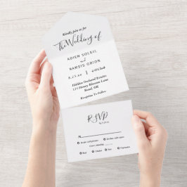 Moderne Speisekarte Hochzeit All In One Einladung