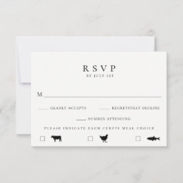 Moderne Speisekarte mit RSVP-Hochzeitskarte RSVP Karte