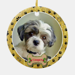 Moderne Spielerei Einfache Foto Hund - Pfotenabdru Keramik Ornament