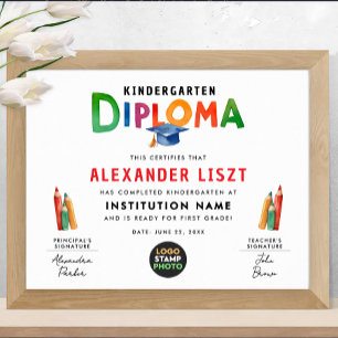 Moderne Spielerei Farbige Typo Kid Abschluss Diplo Poster