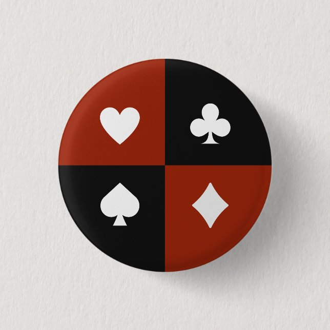 Moderne Spielkartensymbole Poker- & Bridge-Geschen Button (Vorderseite)