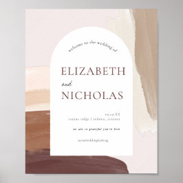 Moderne Spikatour Terracotta | Begrüßungszeichen Poster