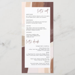 Moderne Spikatour Terracotta | Hochzeitsmenü Menükarte
