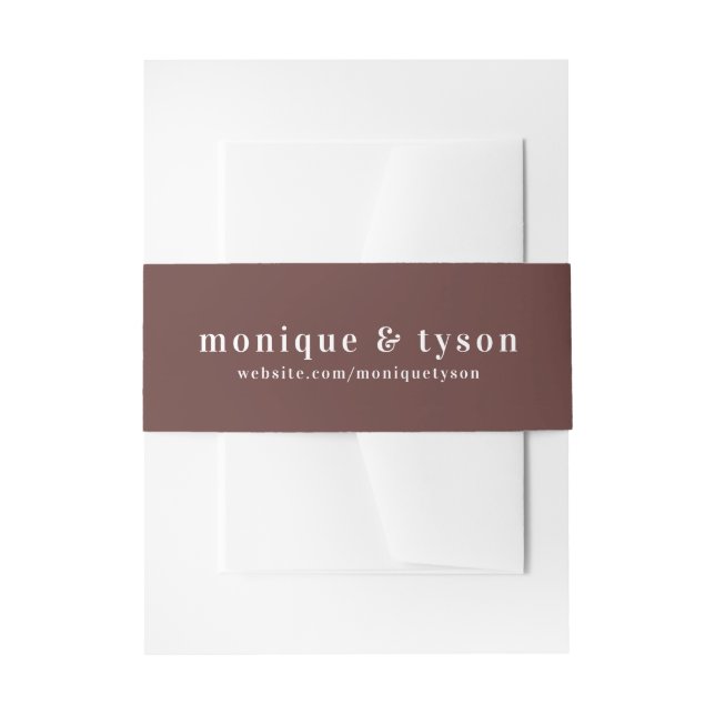 Moderne Spikatour Terracotta | Matching Wedding Einladungsbanderole (Vorderseite Beispiel)