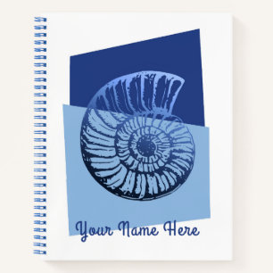 Moderne Spiral Muschel Ocean Blue Journal Notizbuch