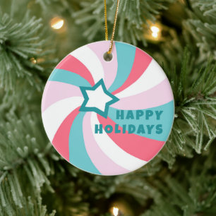 Moderne Spirale FROHE WEIHNACHTEN INDIVIDUELL Gree Keramik Ornament