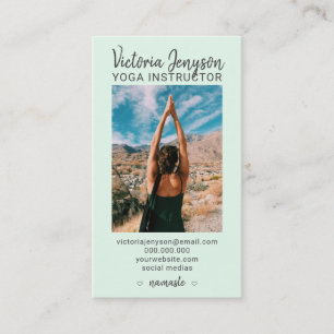 Moderne spirituelle Meditation Foto Yoga Minze Visitenkarte