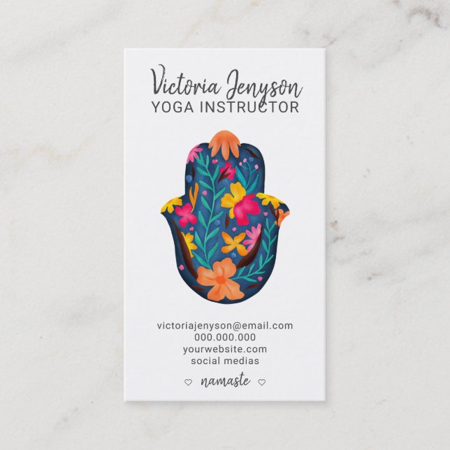 Moderne spirituelle Meditation Hamsa Yoga Visitenkarte (Vorderseite)