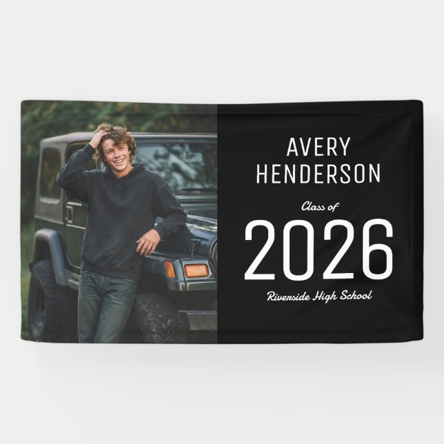 Moderne Split-Foto-Abschlussfeier Banner (Horizontal)