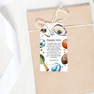 Moderne Sport-Geburtstagsfeier für Kinder Geschenkanhänger