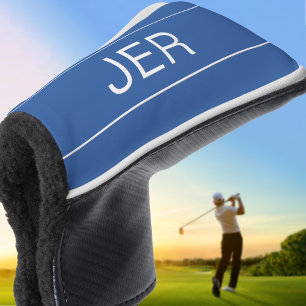 Moderne Sportart Monogramm Golfer Blau Putter Golf Headcover