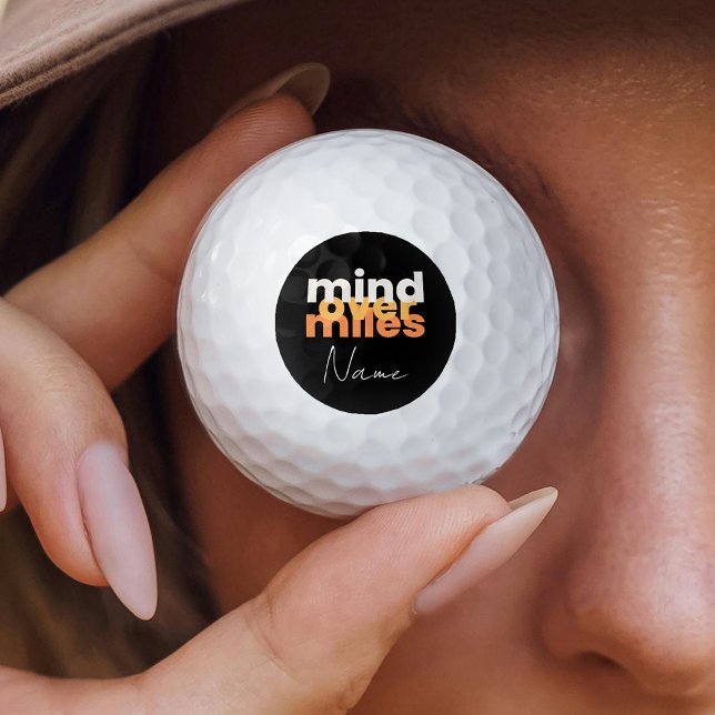 Moderne Sportmotivation Schwarz und Orange kühne T Golfball (Von Creator hochgeladen)
