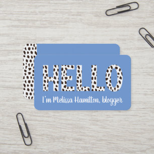 Moderne Spots HELLO I'm Name Personalisiert Busine Visitenkarte