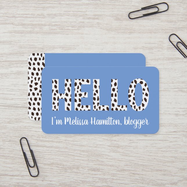 Moderne Spots HELLO I'm Name Personalisiert Busine Visitenkarte (Vorderseite/Rückseite Beispiel)