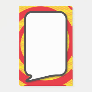 Moderne Sprechblase aus einem lustigen Comic Post-it Klebezettel