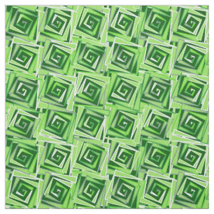 Moderne Square Spirals, Jade Green Stoff