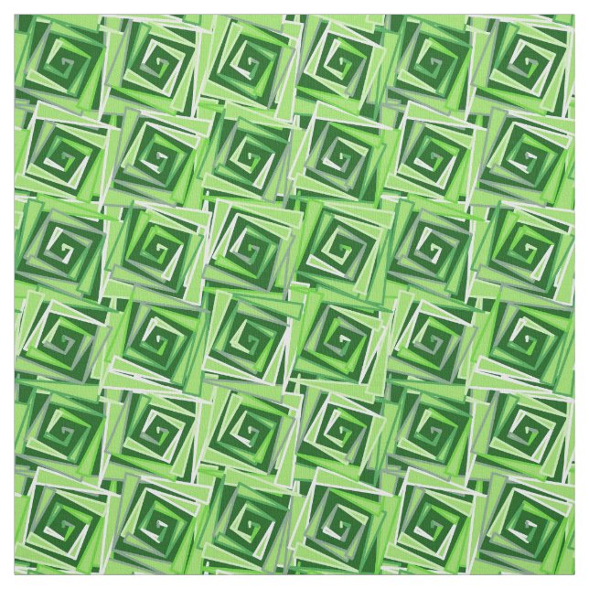 Moderne Square Spirals, Jade Green Stoff (Muster)