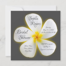 Moderne Square White Plumeria Blume, Brautparty