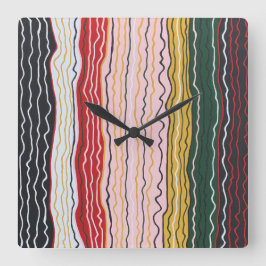 Moderne Squiggles 2 Wall Clock Quadratische Wanduhr