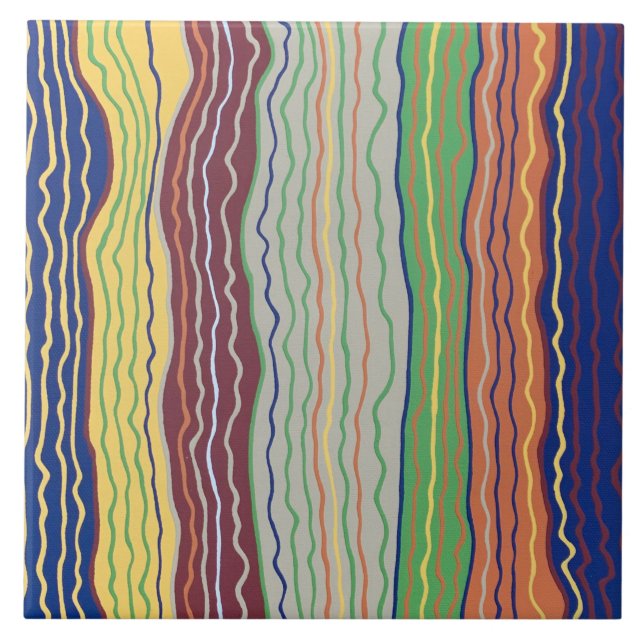 Moderne Squiggles 3 6 x 6 Keramiken Tile Fliese (Vorderseite)