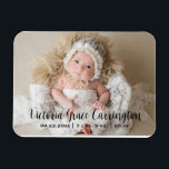 Moderne Staaten Name Foto Personalisierte Geburt Magnet<br><div class="desc">Personalisierte Geburtsankündigung für Fotos. Fügen Sie Ihr Foto zur Geburt Ihres Babys hinzu. Fügen Sie Ihre persönlichen Daten zu personalisieren. Eine gute Art,  Ihre neue Ankunft allen Ihren Freunden und Ihrer Familie vorzustellen. Ein Sake für deinen Kühlschrank.</div>