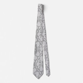 Moderne Stadt Grau Silver White Lace Krawatte