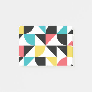 Moderne, städtische, farbenfrohe, lustige geometri post-it klebezettel