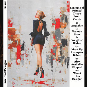 Moderne städtische Frau, High Heels mit roter Sohl Seidenpapier