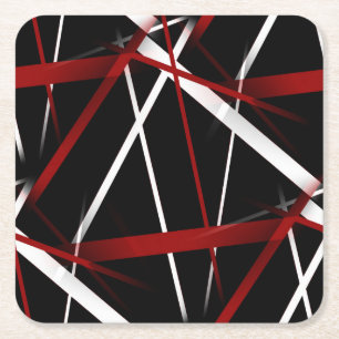 Moderne städtische Geometrie in Schwarz, Weiß und Rechteckiger Pappuntersetzer
