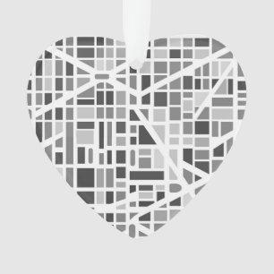 Moderne Stadtkarte ZIP CODE Mein Herz lebt in Ornament