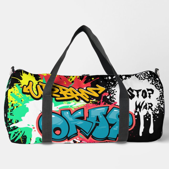 Moderne Stadtkunst Graffiti multicolor Farben Duffle Bag (Vorderseite)