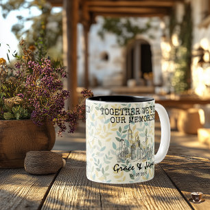 Moderne Stadtsilhouette für Paare — botanischer Hi Zweifarbige Tasse