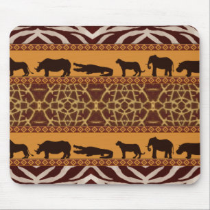 Moderne Stammes- Afrikanisches Giraffenmuster Tier Mousepad