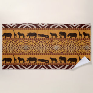 Moderne Stammesafrikanische Gepard-Muster-Tierprin Strandtuch