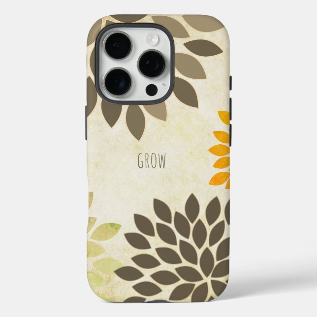 Moderne Star Burst Blume Personalisiert iPhone 16 Pro Hülle (Rückseite)