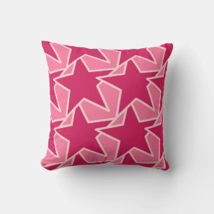 Moderne Star Geometric - Rosa und Wein Kissen Für Draußen