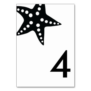 Moderne Starfish Hochzeitskarten für Tischnummern