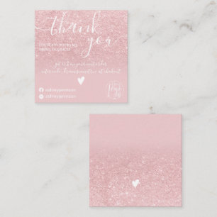 Moderne staubige rosa Glitzer ombre Bestellung Vie Quadratische Visitenkarte