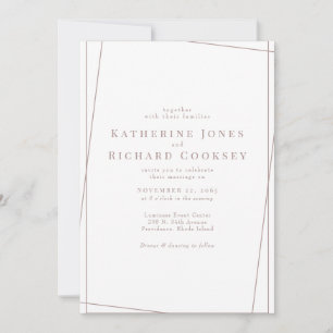Moderne Staubige Rose Geometrische Hochzeit ohne E Einladung