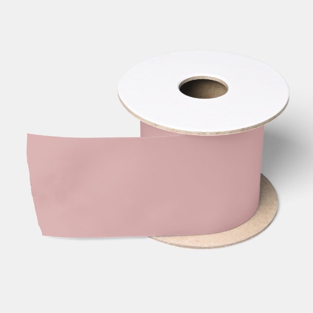 Moderne staubige Rose rosa Schlicht Solid Color Satinband (Spule)