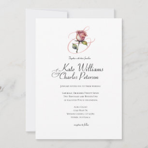 Moderne staubige Rose Sommerblüte Hochzeitseinladu Einladung