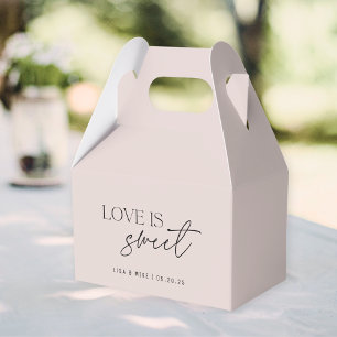 Moderne Staubrosa Liebe ist süße Hochzeit Geschenkschachtel