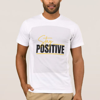 moderne Stay Positive T-Shirt mit halben Ärmeln