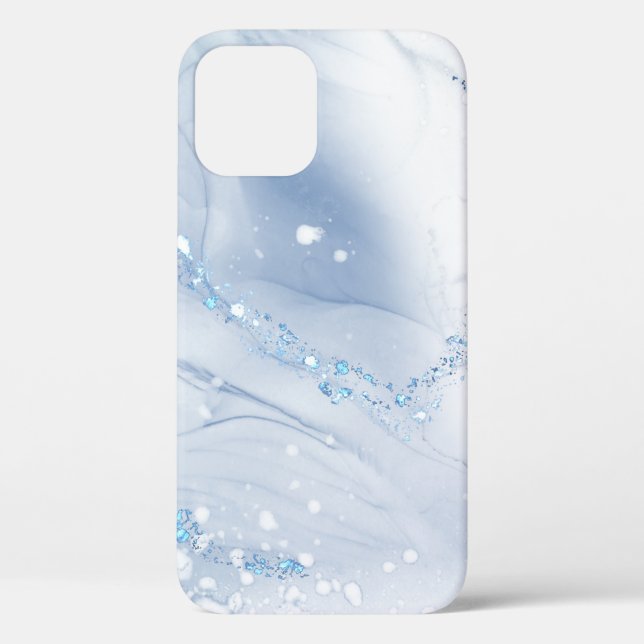 Moderne Stein Staubblau Marmor Case-Mate iPhone Hülle (Rückseite)