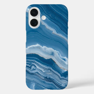 Moderne Stein Staubblau Marmor iPhone 16 Hülle
