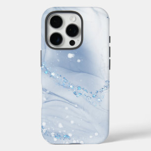Moderne Stein Staubblau Marmor iPhone 16 Pro Hülle